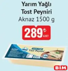 AKNAZ YARIM YAĞLI TOST PEYNİRİ 1500 G